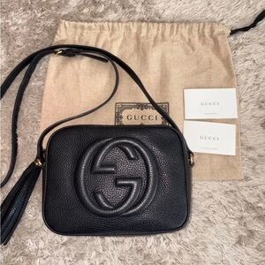 Gucci Black Pebbled Leather Crossbody Bag